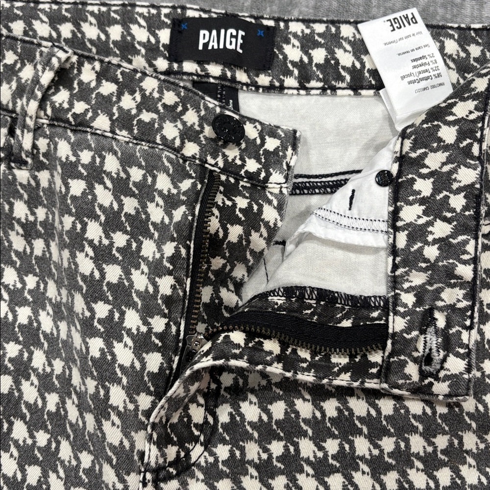 PAIGE Grey and White Houndstooth Women's Straight Leg Jeans - Picture 10 of 10